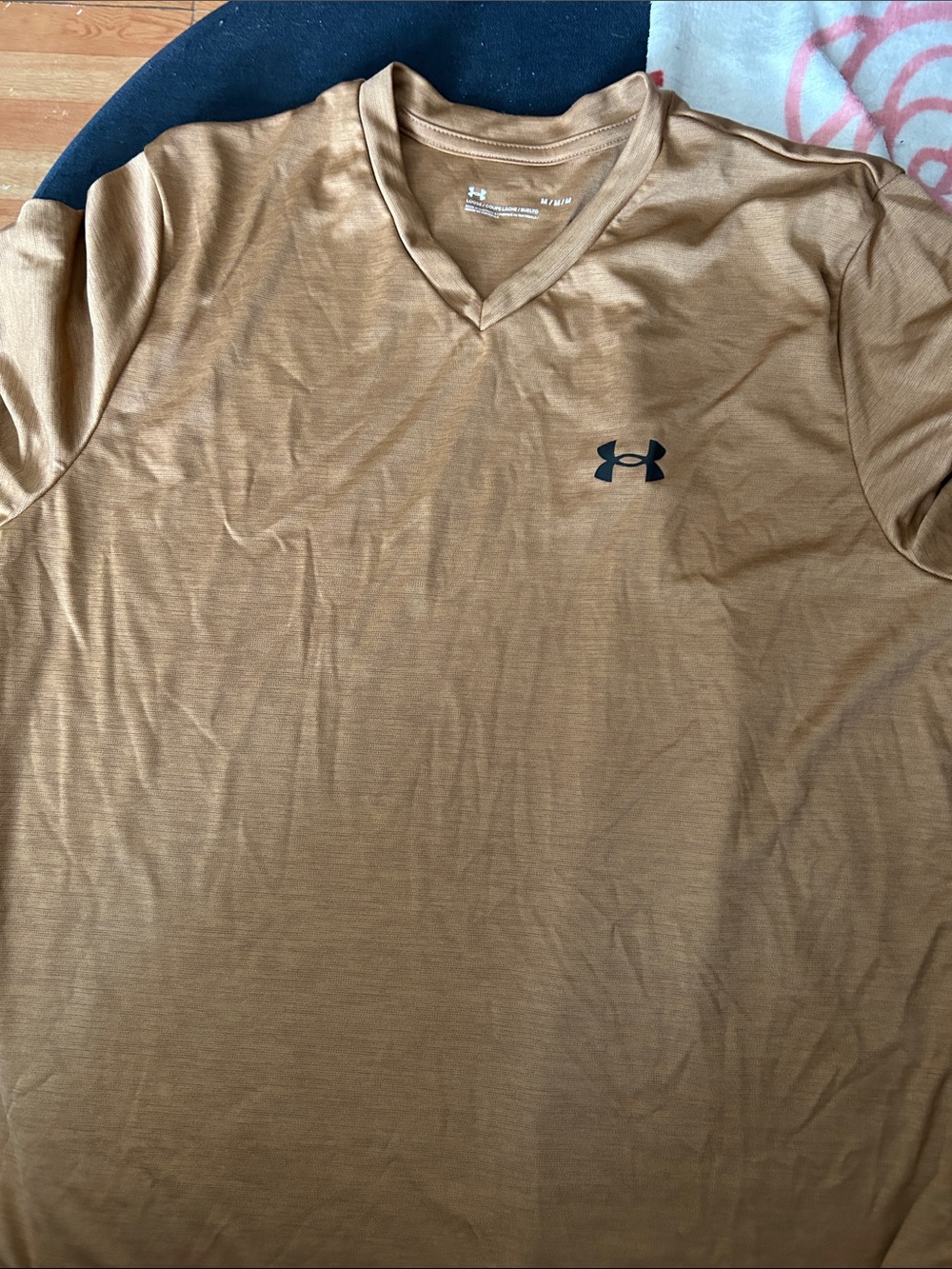 Under Armour Men’s V-Neck Polo Shirt — Tan/Brown
